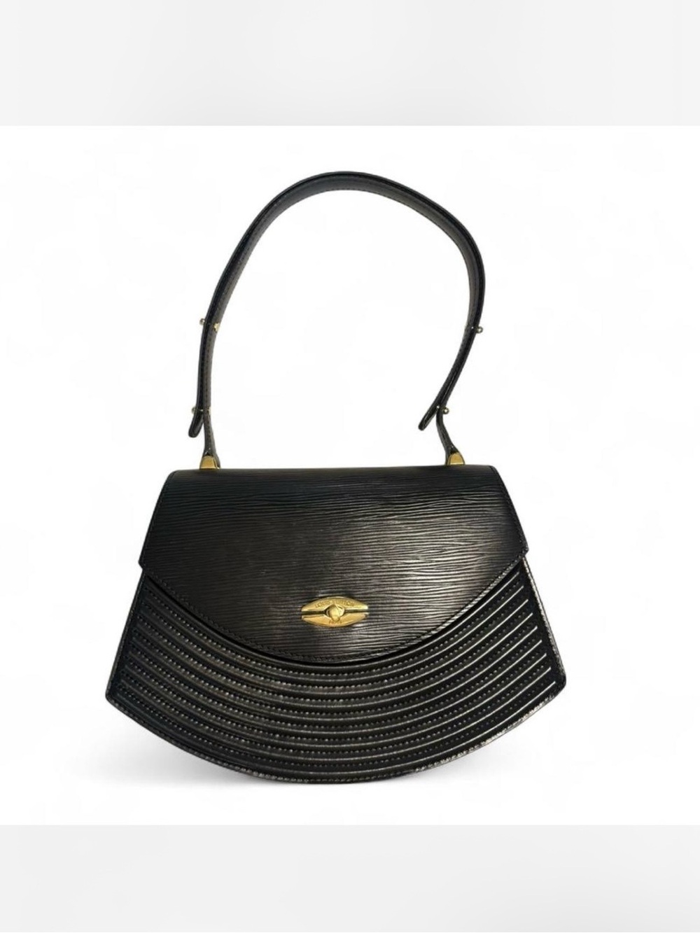 Authentic Louis Vuitton Tilsitt Shoulder Bag | Black Epi Leather | Gold Hardware - Picture 2 of 10